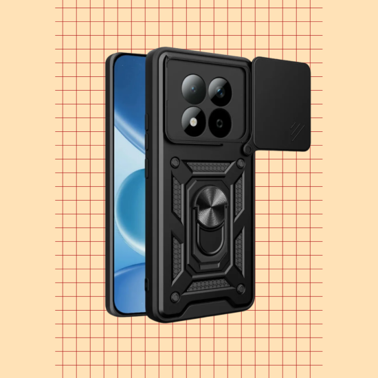 Θήκη Xiaomi Redmi Note 15 Pro 4G Bodycell Armor Slide Ανθεκτική με Κάλυμμα για την Κάμερα & Μεταλλικό Ring Holder - Black (5206015085819)