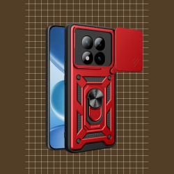 Θήκη Xiaomi Redmi Note 15 Pro 4G Bodycell Armor Slide Ανθεκτική με Κάλυμμα για την Κάμερα & Μεταλλικό Ring Holder - Red (5206015085826)