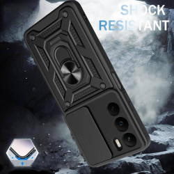 Θήκη Realme C71 Bodycell Armor Slide Ανθεκτική με Κάλυμμα για την Κάμερα & Μεταλλικό Ring Holder - Black (5206015085758)