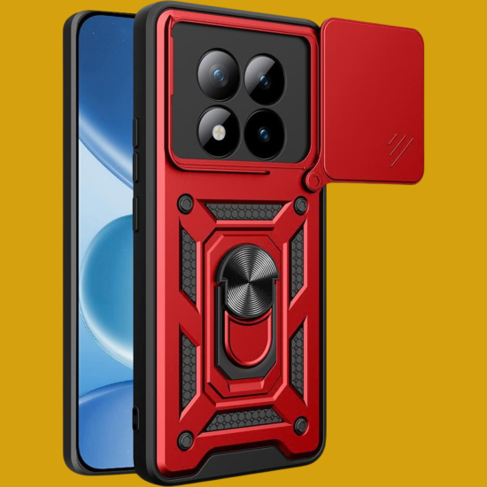 Θήκη Xiaomi Redmi Note 15 Pro Plus / Poco M8 Pro Bodycell Armor Slide Ανθεκτική με Κάλυμμα για την Κάμερα & Μεταλλικό Ring Holder - Red (5206015085888)