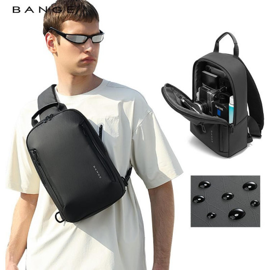 Τσαντάκι Στήθους Bange 3077 Πλάτης / Χιαστί Crossbody 7.5L - Black