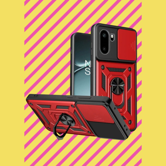 Θήκη OnePlus 15R Bodycell Armor Slide Ανθεκτική με Κάλυμμα για την Κάμερα & Μεταλλικό Ring Holder - Red (5206015085734)
