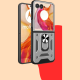 Θήκη Motorola Razr 60 / 60 Ultra Bodycell Armor Slide Ανθεκτική με Μεταλλικό Ring Holder - Silver (5206015085710)
