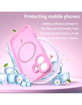 Θήκη iPhone 17 Techsuit HaloFrost II MagSafe Σκληρή Ημιδιάφανη με MagSafe - Pink (5949419338401)