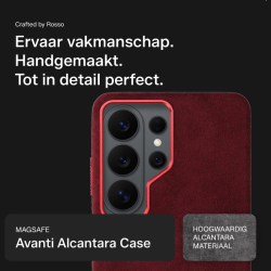 Θήκη Samsung Galaxy S26 Ultra Rosso Avanti Back Cover από Premium Alcantara με MagSafe - Burgundy (8719246549342)