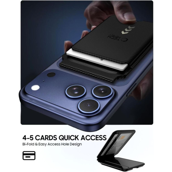 Universal Θήκη Tech-Protect MagWallet MagSafe Πορτοφόλι για Κάρτες με Αναδιπλούμενη Βάση - Carbon (5906302352784)