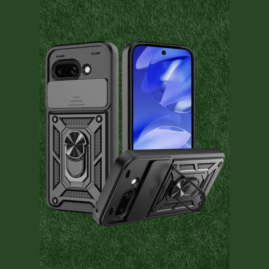 Θήκη Google Pixel 10a Techsuit CamShield Ανθεκτική με Κάλυμμα για την Κάμερα & Μεταλλικό Ring Holder - Black (5949419354838)