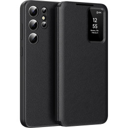 Θήκη Samsung Galaxy S23 Ultra Techsuit SmartView Series Flip με Ενεργό Πορτάκι - Black (5949419303539)