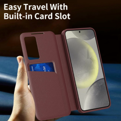 Θήκη Samsung Galaxy S22 Ultra 5G Techsuit SmartView Series Flip με Ενεργό Πορτάκι - Red (5949419303744)