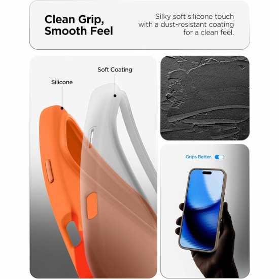 Θήκη iPhone 17 Pro Spigen Silicone Fit MagFit Ανθεκτική Σιλικόνης με MagSafe - Cosmic Orange (ACS11379)