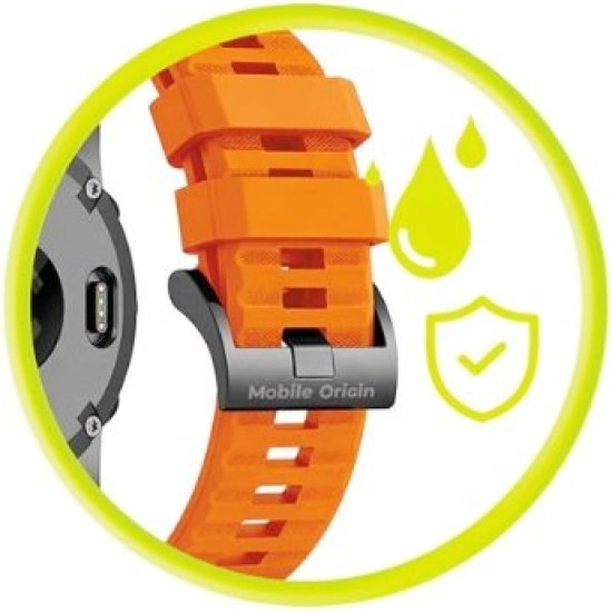 Λουράκι Garmin Watch 22mm Mobile Origin Easy Strap ES2 Quick Fit Σιλικόνης - Orange (MO-ESS-22-ORG)