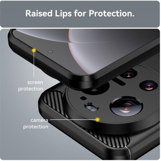 Θήκη Xiaomi 17 Ultra Techsuit Carbon Silicone Σιλικόνης - Black (5949419355996)