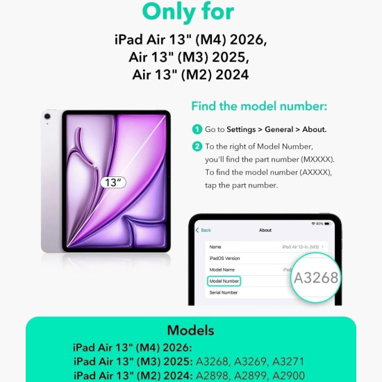 Tempered Glass iPad Air 13" 2026 / 2024 ESR UltraFit Armorite Αντιχαρακτικό Γυαλί Προστασίας Οθόνης 2 Τεμάχια - Clear (4894240267813)