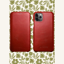 Θήκη iPhone 11 iCarer Vintage Series Curved Edge Flip Δερμάτινη - Red (RIX1102-RD)