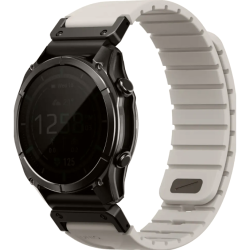 Λουράκι Garmin Watch 22mm Uniq Fluo από Αδιάβροχη Σιλικόνη & Ανοξείδωτο Ατσάλι - Mist Grey (UNIQ-22MM-FLUOMGRY)