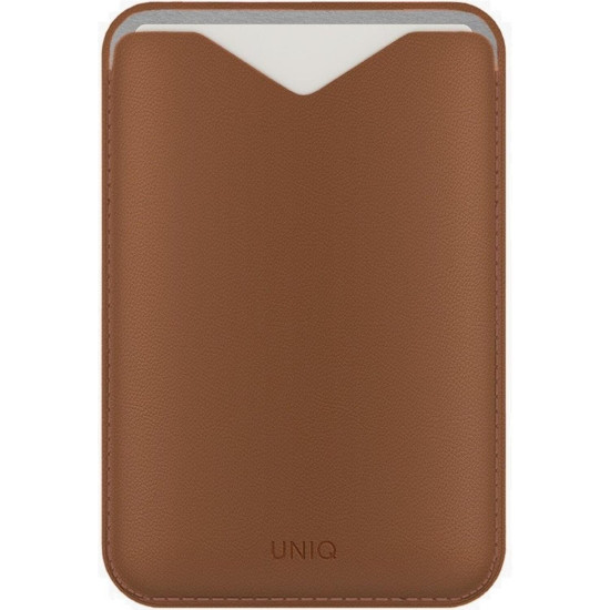 Universal Θήκη Uniq Lyden Evo MagSafe Πορτοφόλι για Κάρτες με Αναδιπλούμενη Βάση από Δέρμα Vegan - Caramel (UNIQ-LYDENEVO-CARAMEL)