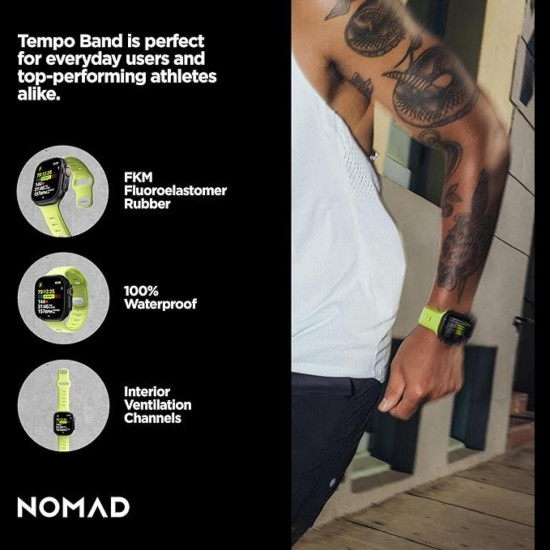 Λουράκι Apple Watch Ultra/SE/11/10/9/8/7/6/5/4 (49/46/45/44mm) Nomad Tempo Band Αδιάβροχο FKM & Αλουμίνιο - Lumen (NM011468858)