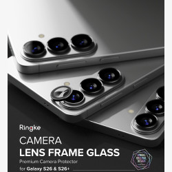 Tempered Glass Samsung Galaxy S26 / S26 Plus Ringke Camera Lens Frame Glass Αντιχαρακτικό Γυαλί Προστασίας για Φακό Κάμερας 2 Τεμάχια - Black (8800328815407)