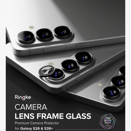 Tempered Glass Samsung Galaxy S26 / S26 Plus Ringke Camera Lens Frame Glass Αντιχαρακτικό Γυαλί Προστασίας για Φακό Κάμερας 2 Τεμάχια - Black (8800328815407)