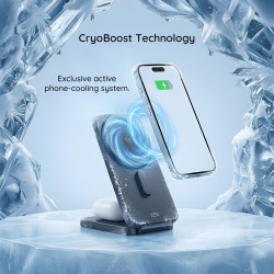 Ασύρματος Φορτιστής ESR CryoBoost Βάση MagSafe Qi2 25W για iPhone / AirPods / Apple Watch με Φορτιστή Τοίχου 65W & Καλώδιο Type-C - Black (4894240276716)