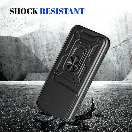 Θήκη Realme 16 Pro Plus Techsuit CamShield Ανθεκτική με Κάλυμμα για την Κάμερα & Μεταλλικό Ring Holder - Black (5949419361737)