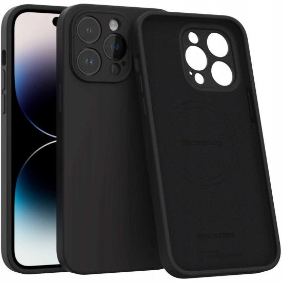 Θήκη iPhone 14 Pro Max Spacecase Silicone Mag Case Σιλικόνης με MagSafe - Black (5905719138752)