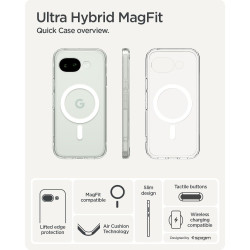 Θήκη Google Pixel 10a Spigen Ultra Hybrid MagFit Ανθεκτική Σκληρή με MagSafe - Clear / White (ACS11276)