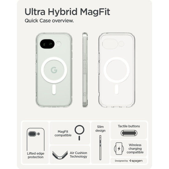 Θήκη Google Pixel 10a Spigen Ultra Hybrid MagFit Ανθεκτική Σκληρή με MagSafe - Clear / White (ACS11276)