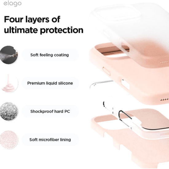 Θήκη iPhone 16 Pro Max Elago Silicone Case Premium Σιλικόνης - Lovely Pink (ES16SC69PRO-LPK)