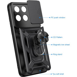 Θήκη Motorola Edge 70 Fusion Techsuit CamShield Ανθεκτική με Κάλυμμα για την Κάμερα & Μεταλλικό Ring Holder - Black (5949419363199)