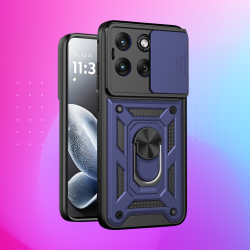Θήκη Motorola Edge 70 Fusion Techsuit CamShield Ανθεκτική με Κάλυμμα για την Κάμερα & Μεταλλικό Ring Holder - Blue (5949419363182)