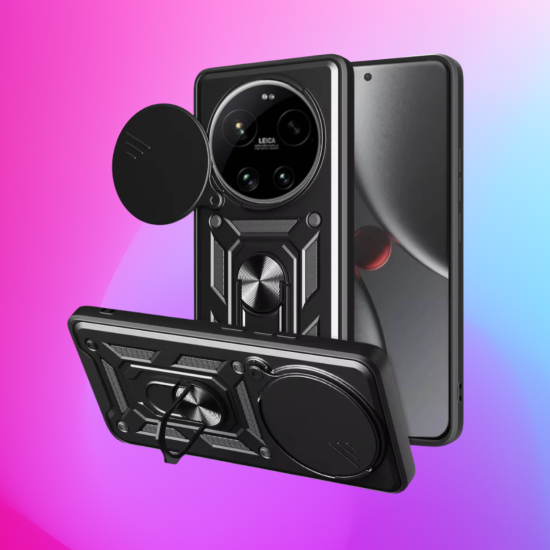 Θήκη Xiaomi 17 Ultra Bodycell Armor Slide Ανθεκτική με Κάλυμμα για την Κάμερα & Μεταλλικό Ring Holder - Black (5206015086298)