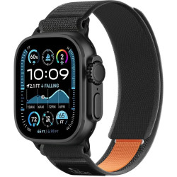 Λουράκι Apple Watch Ultra/SE/11/10/9/8/7/6/5/4 (49/46/45/44mm) Tech-Protect Nylon Elite Υφασμάτινο - Black / Orange (5906302339945)