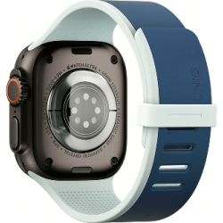 Λουράκι Apple Watch Ultra/SE/11/10/9/8/7/6/5/4 (49/46/45/44mm) Uniq Revix IV Αναστρέψιμο Μαγνητικό από Premium Σιλικόνη - Marine Blue / Pale Aqua (UNIQ-49MM-REV4MBLUPAQ)