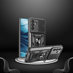 Θήκη Samsung Galaxy A57 Bodycell Armor Slide Ανθεκτική με Κάλυμμα για την Κάμερα & Μεταλλικό Ring Holder - Black (5206015086175)