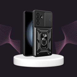 Θήκη Samsung Galaxy A37 Bodycell Armor Slide Ανθεκτική με Κάλυμμα για την Κάμερα & Μεταλλικό Ring Holder - Black (5206015085932)