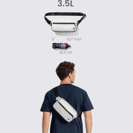 Τσαντάκι Tomtoc Aviator-T35 X-Pac Sling Chest Bag Ώμου / Χιαστί Crossbody Αντικλεπτικό με RFID 3.5L - White (T35M1W1)