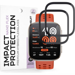 Hybrid Glass Amazfit Bip 6 Techsuit Nano Flex Full Face Αντιχαρακτικό Υβριδικό Γυαλί Προστασίας Οθόνης 2 Τεμάχια - Black (5949419359864)