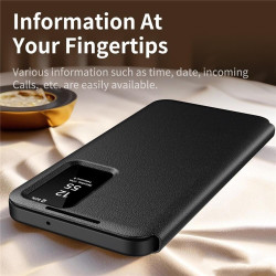 Θήκη Samsung Galaxy S22 Ultra 5G Techsuit SmartView Series Flip με Ενεργό Πορτάκι - Black (5949419303775)