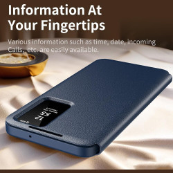 Θήκη Samsung Galaxy S22 Ultra 5G Techsuit SmartView Series Flip με Ενεργό Πορτάκι - Blue (5949419303737)