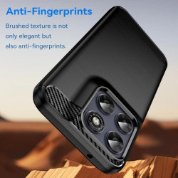 Θήκη Motorola Moto G77 / G67 Techsuit Carbon Silicone Σιλικόνης - Black (5949419360877)
