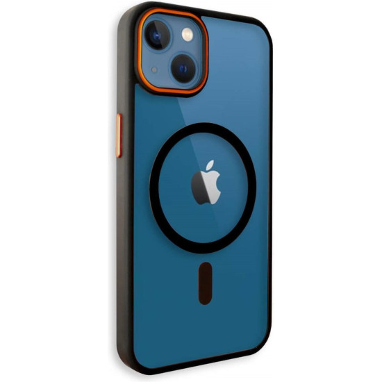 Θήκη iPhone 15 Bodycell DualTone Hybrid Case Διάφανη Σκληρή με MagSafe & TPU Bumper - Black (5206015086434)