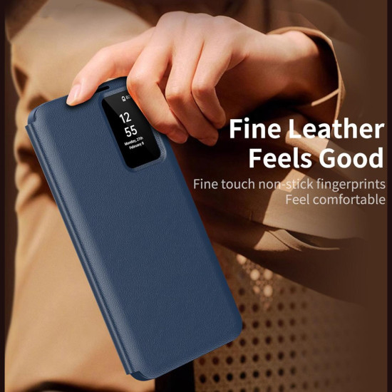 Θήκη Samsung Galaxy A56 Techsuit SmartView Series Flip με Ενεργό Πορτάκι - Blue (5949419302778)