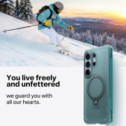 Θήκη Samsung Galaxy S26 Ultra Torras Ostand Q3 Air Ημιδιάφανη Ανθεκτική με MagSafe & KickStand - Glacier Green (6938075647247)