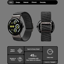 Λουράκι Google Pixel Watch 4 / 3 45mm Spigen Lite Fit X Υφασμάτινο - Black (AMP11421)