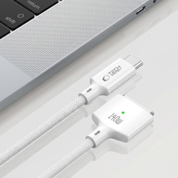 Καλώδιο Type-C Tech-Protect MMC01 UltraBoost Φόρτισης σε Μαγνητικό MagSafe 3 για MacBook με LED 200cm 140W - White (5906302323296)