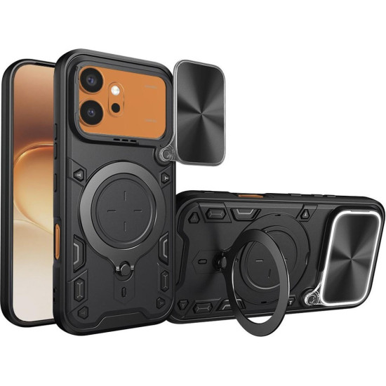 Θήκη Honor 600 / 600 Pro Techsuit CamGuard Pro με Κάλυμμα για την Κάμερα & Μεταλλικό KickStand - Black (5949419366190)