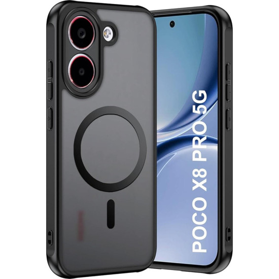 Θήκη Xiaomi Poco X8 Pro Techsuit PureFrost Σκληρή Ημιδιάφανη με MagSafe - Frosted Black (5949419366404)