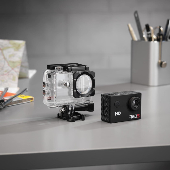 Αδιάβροχη Action Camera The Source RED5 έως 30m με Σετ Στήριξης Οθόνη LCD 2" (5056327920670)
