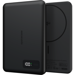 PowerBank Spacecase MagDisplay με Ασύρματη Φόρτιση MagSafe Qi2 15W / Ψηφιακή Οθόνη LED & 1 x Type-C 20W 5.000mAh - Black (5905719141028)